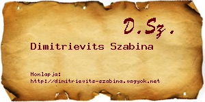 Dimitrievits Szabina névjegykártya
